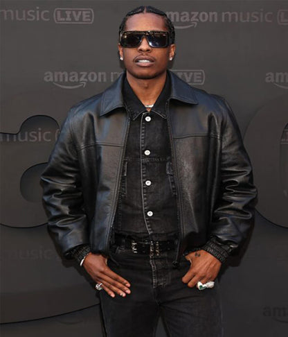 A$AP Rocky Black Leather Jacket