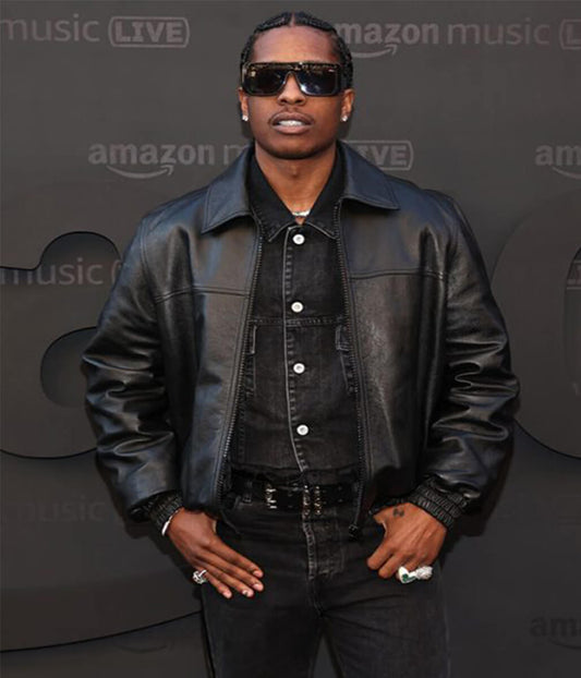 A$AP Rocky Black Leather Jacket
