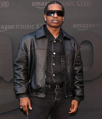 A$AP Rocky Black Leather Jacket