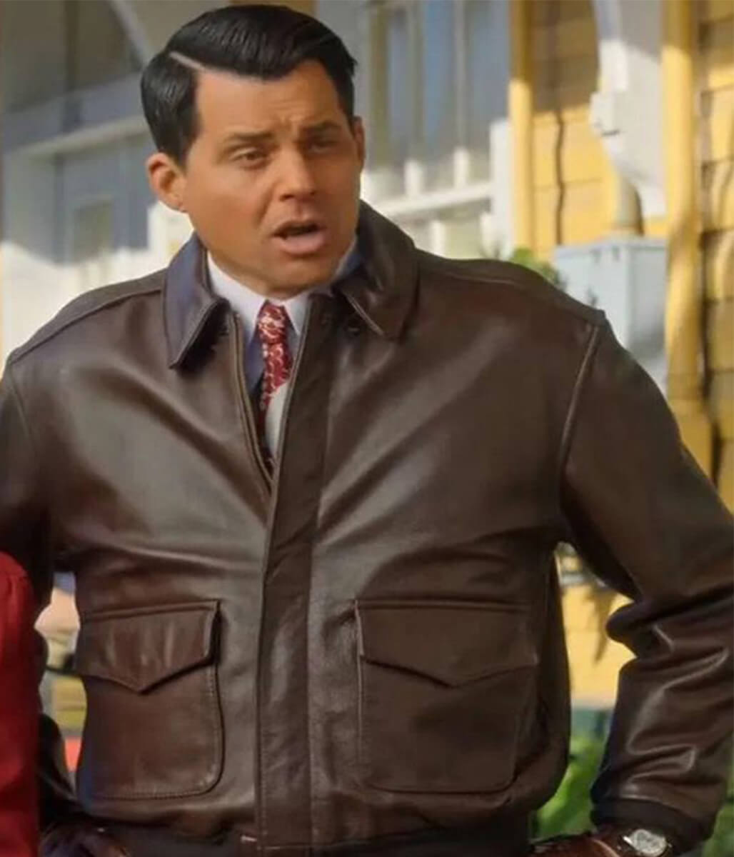 A Biltmore Christmas Kristoffer Polaha Brown Leather Jacket