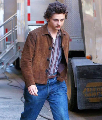 A Complete Unknown 2025 Timothee Chalamet Suede Jacket