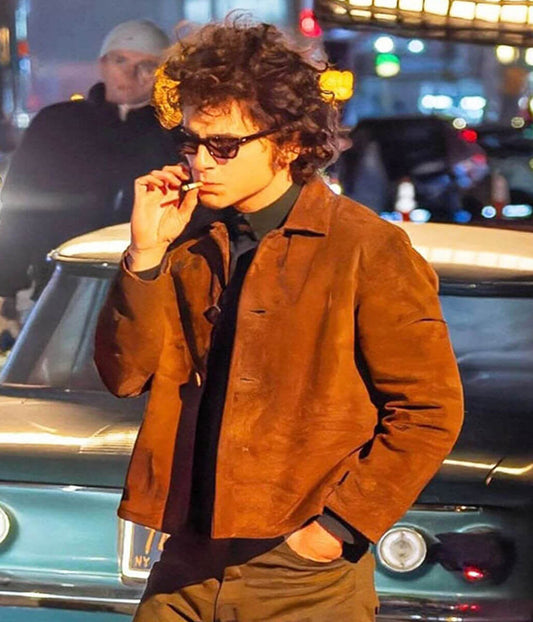 A Complete Unknown 2025 Timothee Chalamet Suede Jacket