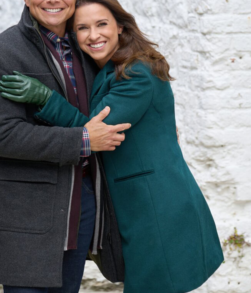 A Merry Scottish Christmas Lacey Chabert Green Wool Coat
