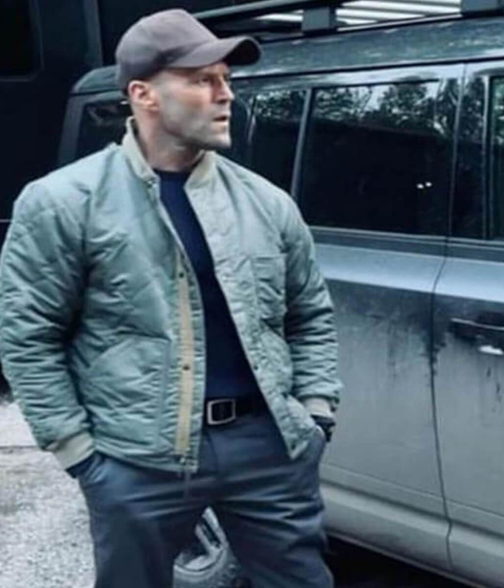 A Working Man 2025 Jason Statham Green Bomber Jacket