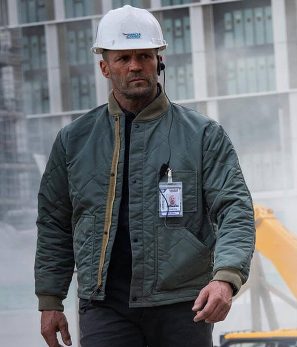 A Working Man 2025 Jason Statham Green Bomber Jacket