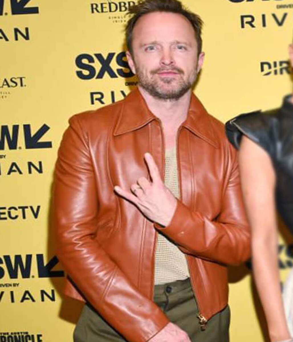 Aaron Paul Ash 2025 Brion Brown Leather Jacket