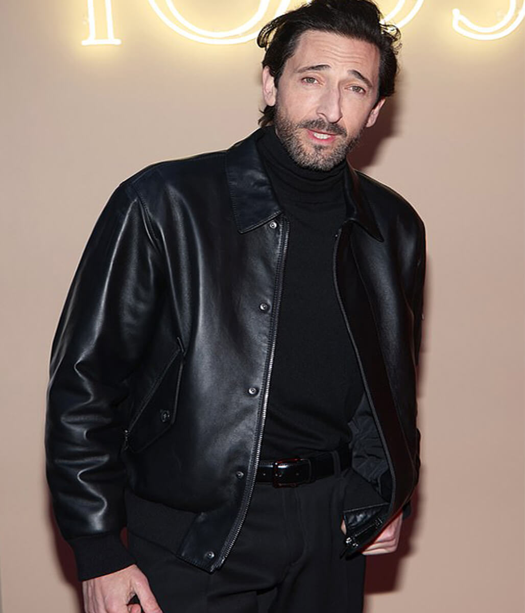 Adrien Brody Biker Trucker Leather Jacket