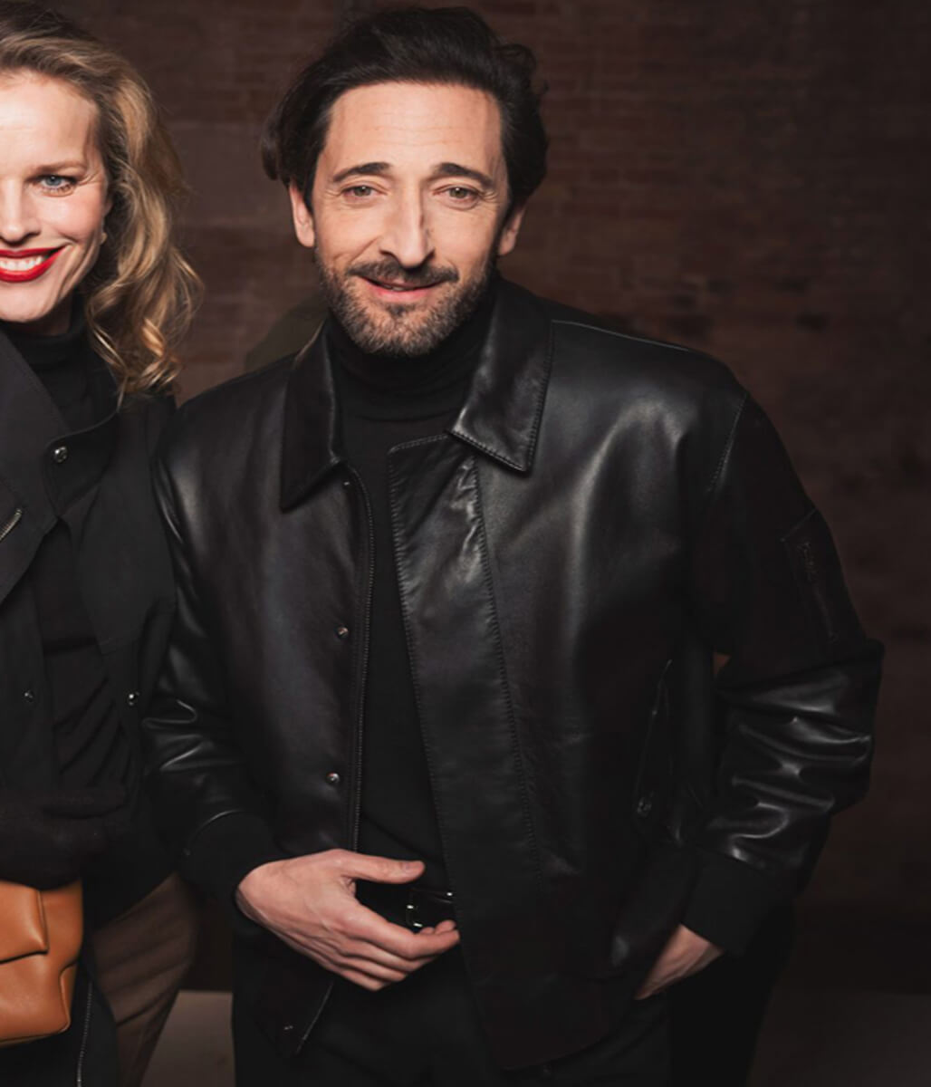 Adrien Brody Biker Trucker Leather Jacket
