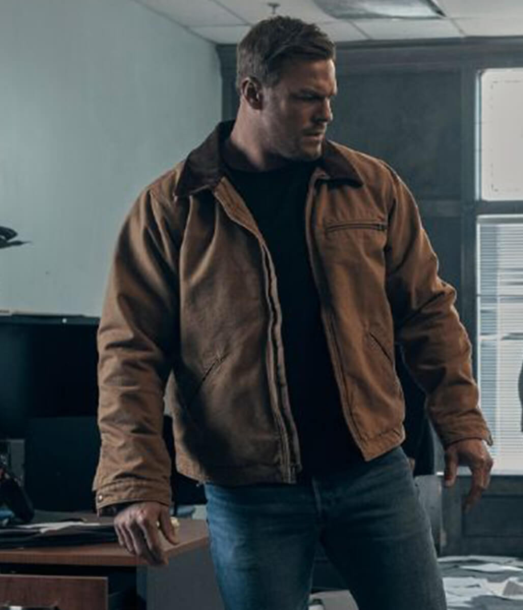 Alan Ritchson Reacher Brown Cotton Jacket