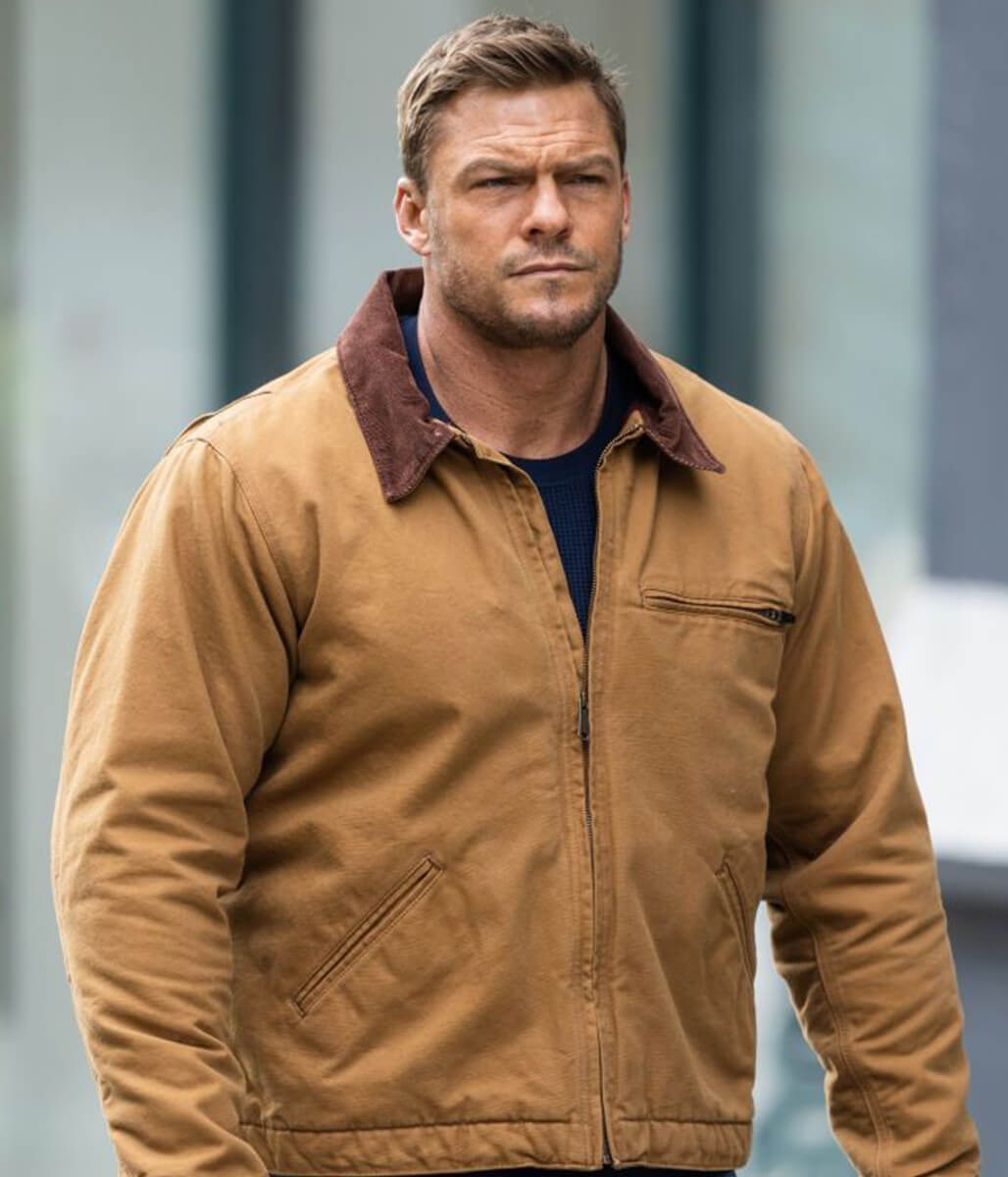 Alan Ritchson Reacher Brown Cotton Jacket