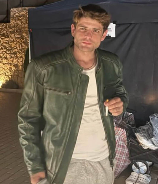 Alberto Olmo Bad Influence 2025 Green Leather Jacket