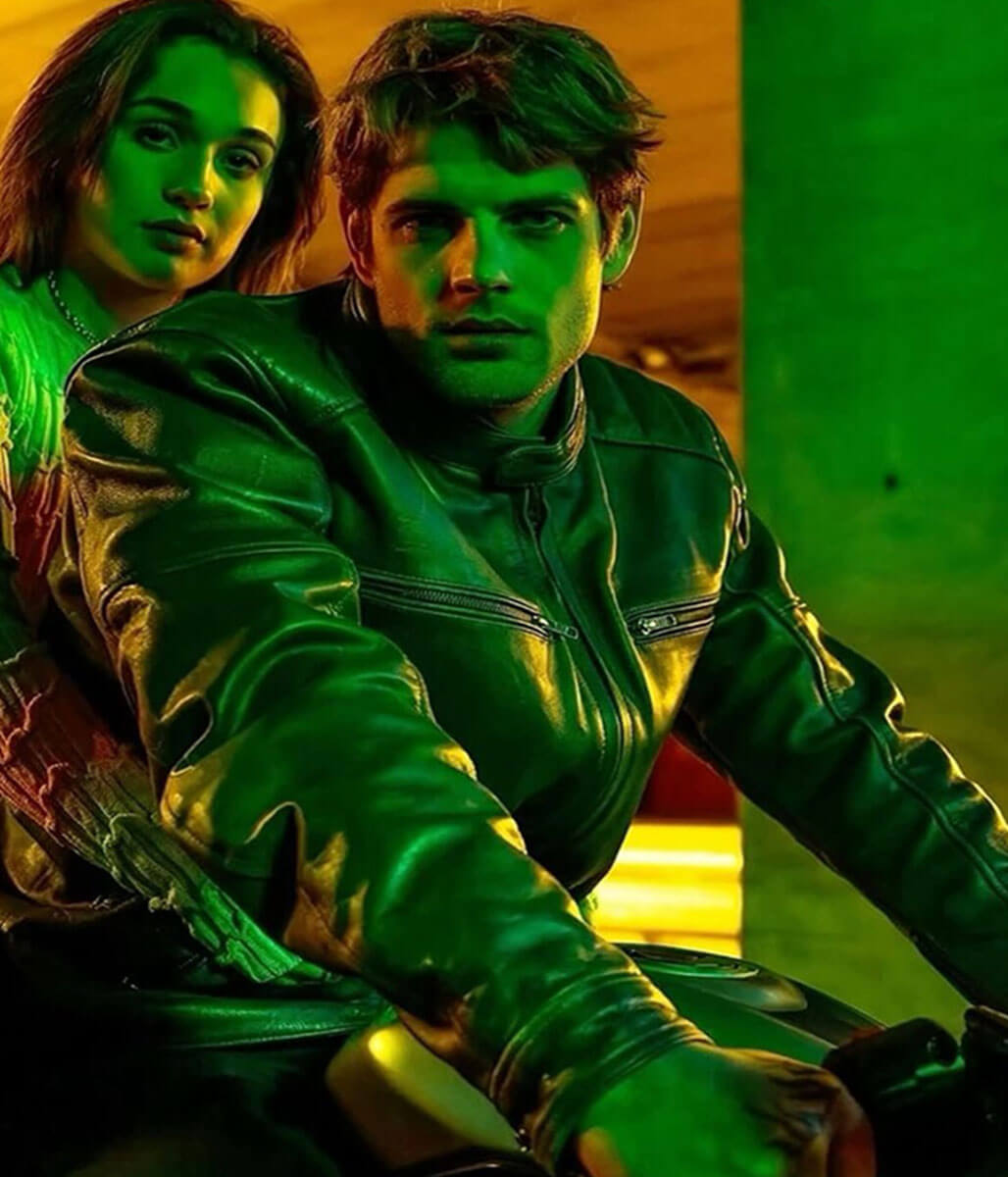 Alberto Olmo Bad Influence 2025 Green Leather Jacket