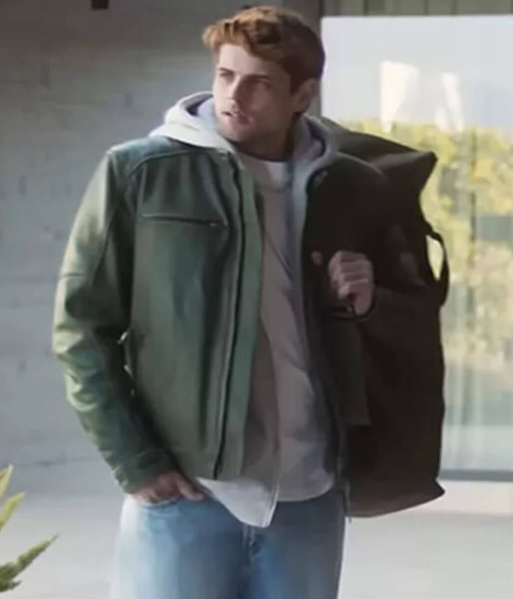 Alberto Olmo Bad Influence 2025 Green Leather Jacket