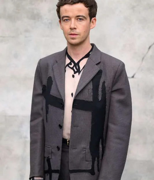 Alex Lawther Alien Earth 2025 Grey Cotton Coat