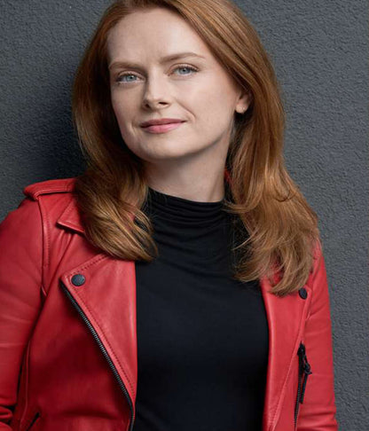 Alex Paxton-Beesley Our Christmas Mural Red Leather Jacket