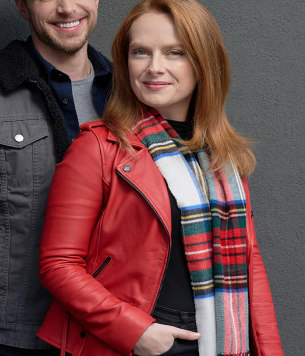 Alex Paxton-Beesley Our Christmas Mural Red Leather Jacket