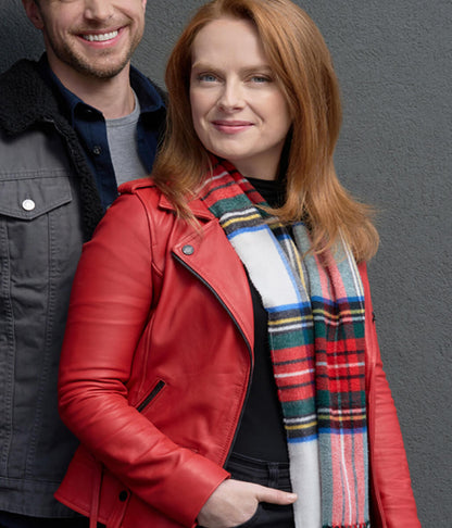 Alex Paxton-Beesley Our Christmas Mural Red Leather Jacket