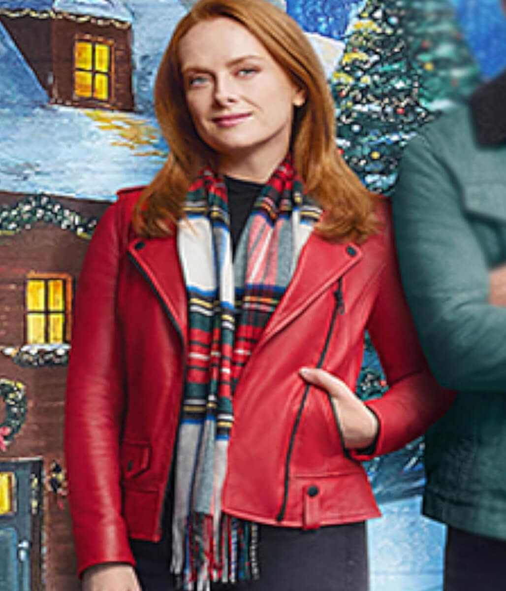 Alex Paxton-Beesley Our Christmas Mural Red Leather Jacket