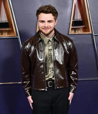 Alex Warren Polished Brown Leather Jacket