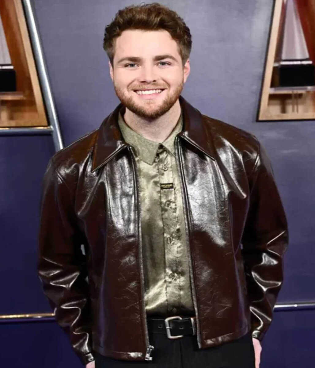 Alex Warren Polished Brown Leather Jacket