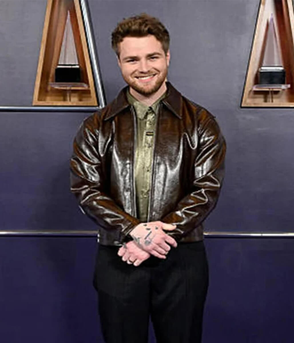 Alex Warren Polished Brown Leather Jacket