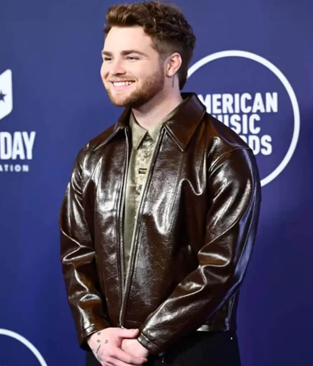 Alex Warren Polished Brown Leather Jacket