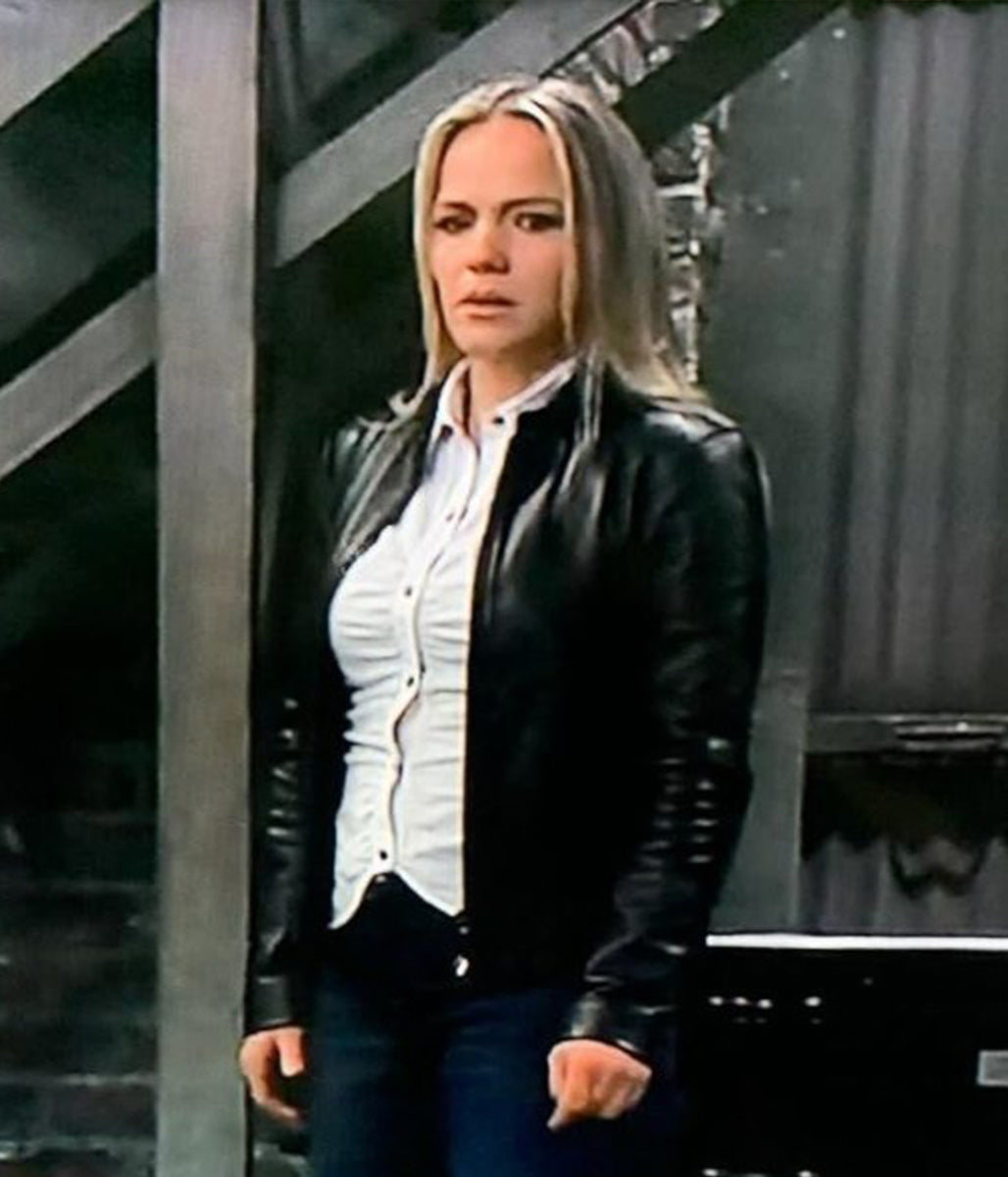 Alexa Havins General Hospital Black Leather Jacket