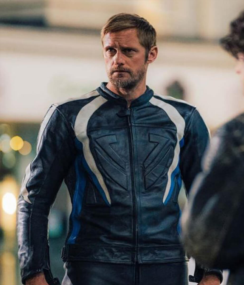 Alexander Skarsgård Pillion 2026 Black Biker Jacket