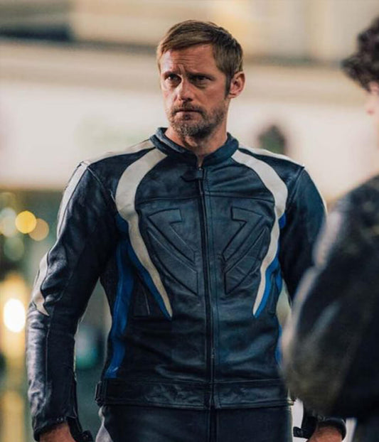 Alexander Skarsgård Pillion 2026 Black Biker Jacket