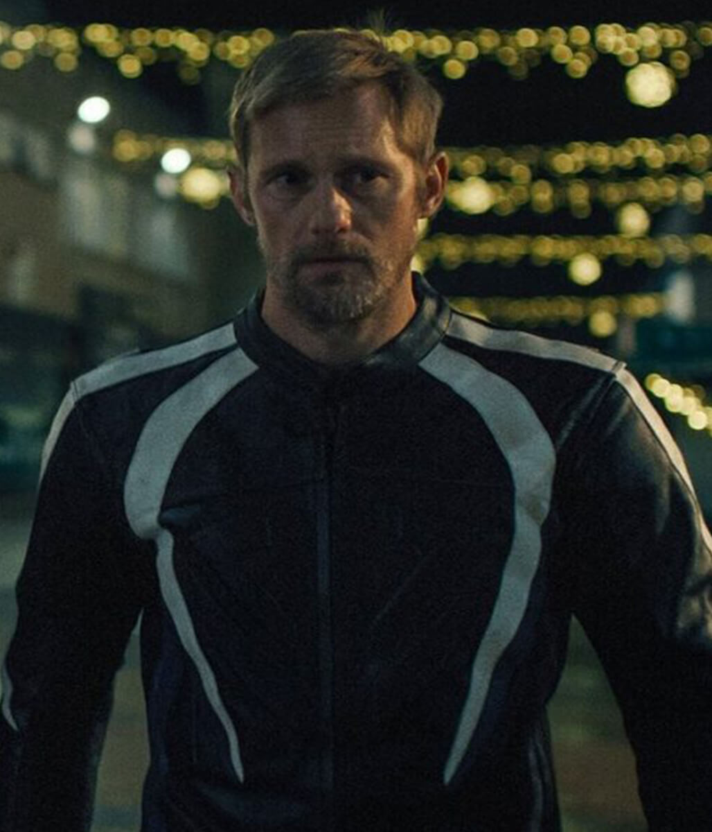Alexander Skarsgård Pillion 2026 Black Biker Jacket