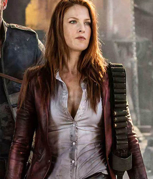 Ali Larter Resident Evil The Final Chapter Brown Leather Blazer