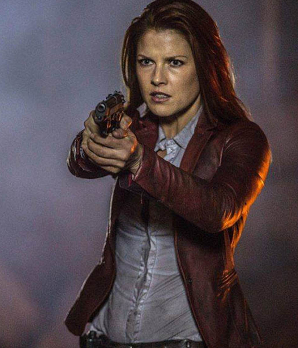 Ali Larter Resident Evil The Final Chapter Brown Leather Blazer