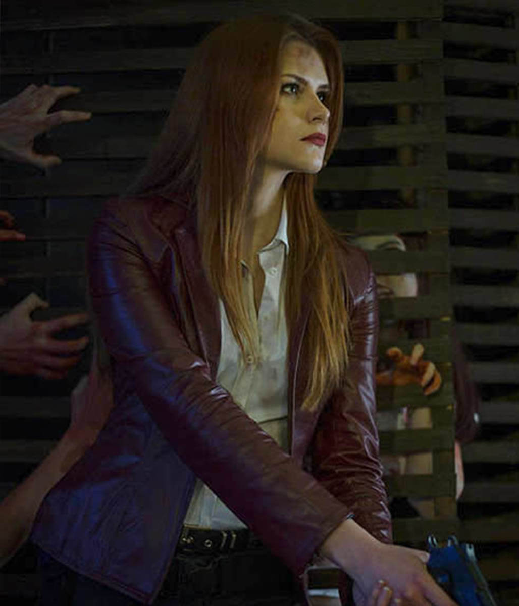 Ali Larter Resident Evil The Final Chapter Brown Leather Blazer