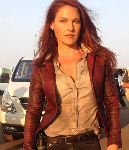 Ali Larter Resident Evil The Final Chapter Brown Leather Blazer