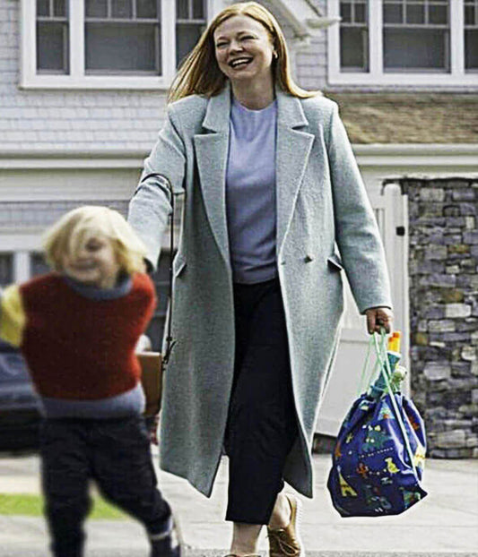 All Her Fault S01 Sarah Snook Cyan Wool Coat
