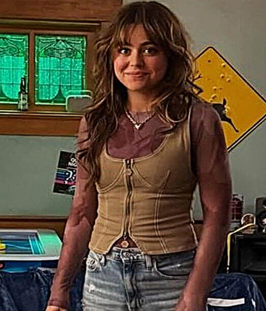 Allie Hayes Off Campus S01 Brown Cotton Vest