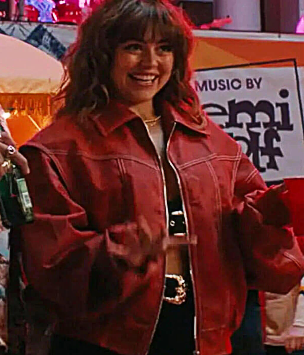 Allie Hayes Off Campus S01 Red Bomber Jacket
