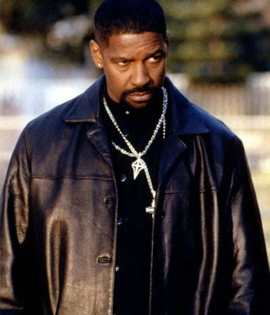 Alonzo Harris Training Day Black Leather Coat