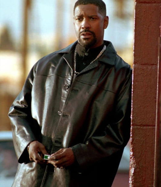 Alonzo Harris Training Day Black Leather Coat