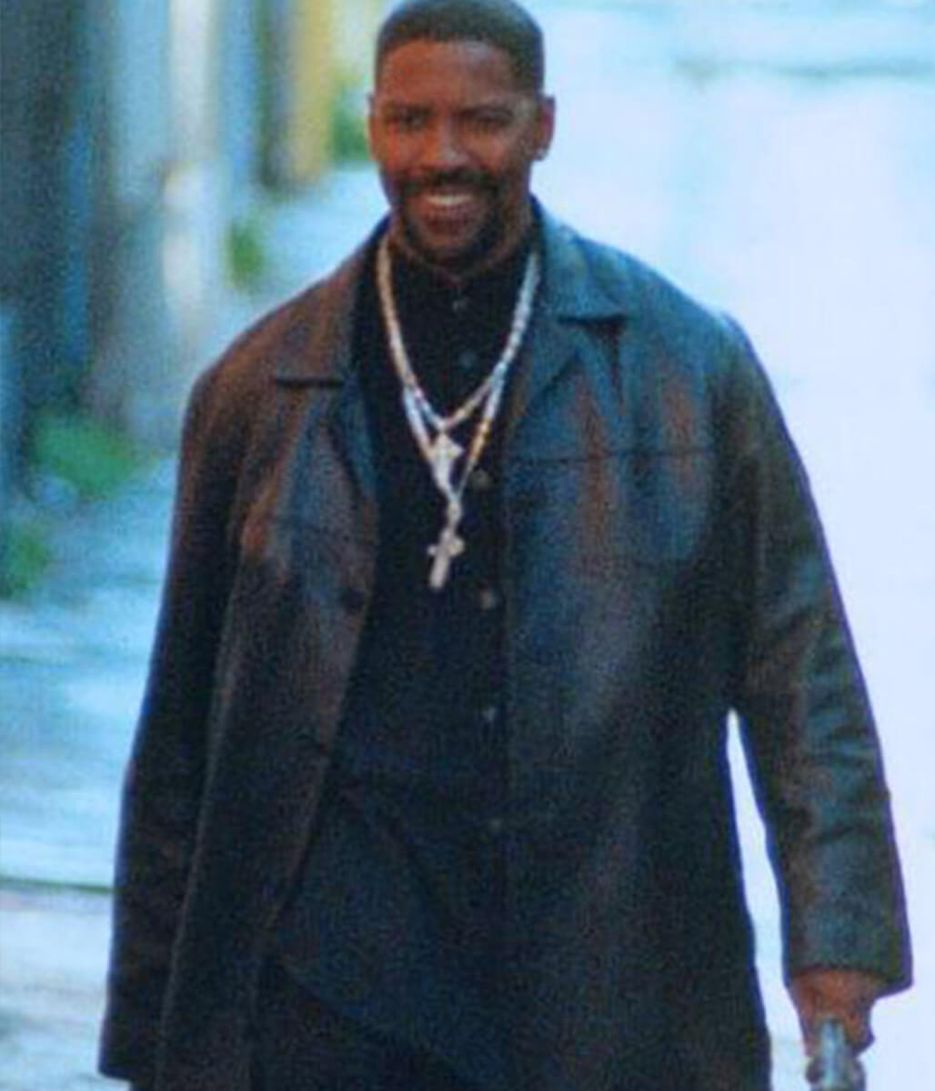 Alonzo Harris Training Day Black Leather Coat