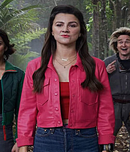 Amelia Jones Power Rangers Dino Fury Pink Leather Jacket