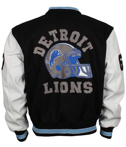 American Fashion Men Football Helmet Black Varsity Jacket