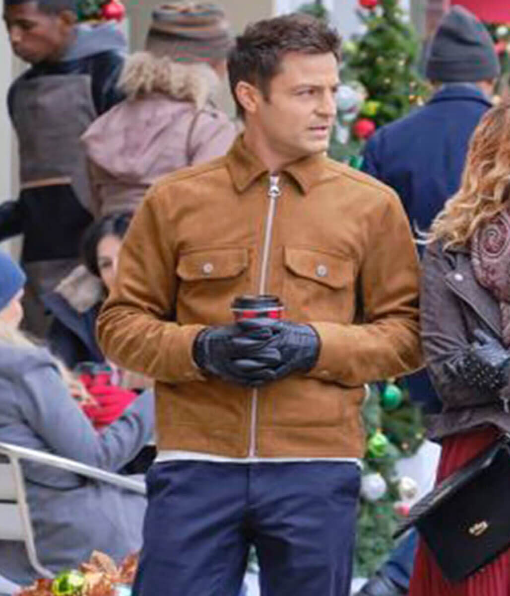 An Unexpected Christmas Tyler Hynes Brown Suede Jacket
