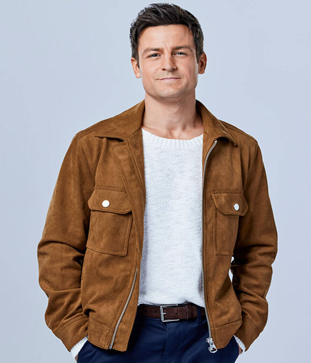 An Unexpected Christmas Tyler Hynes Brown Suede Jacket