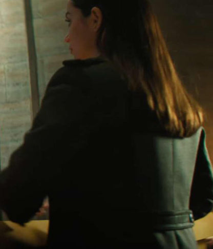 Ana de Armas Ballerina Green Wool Coat