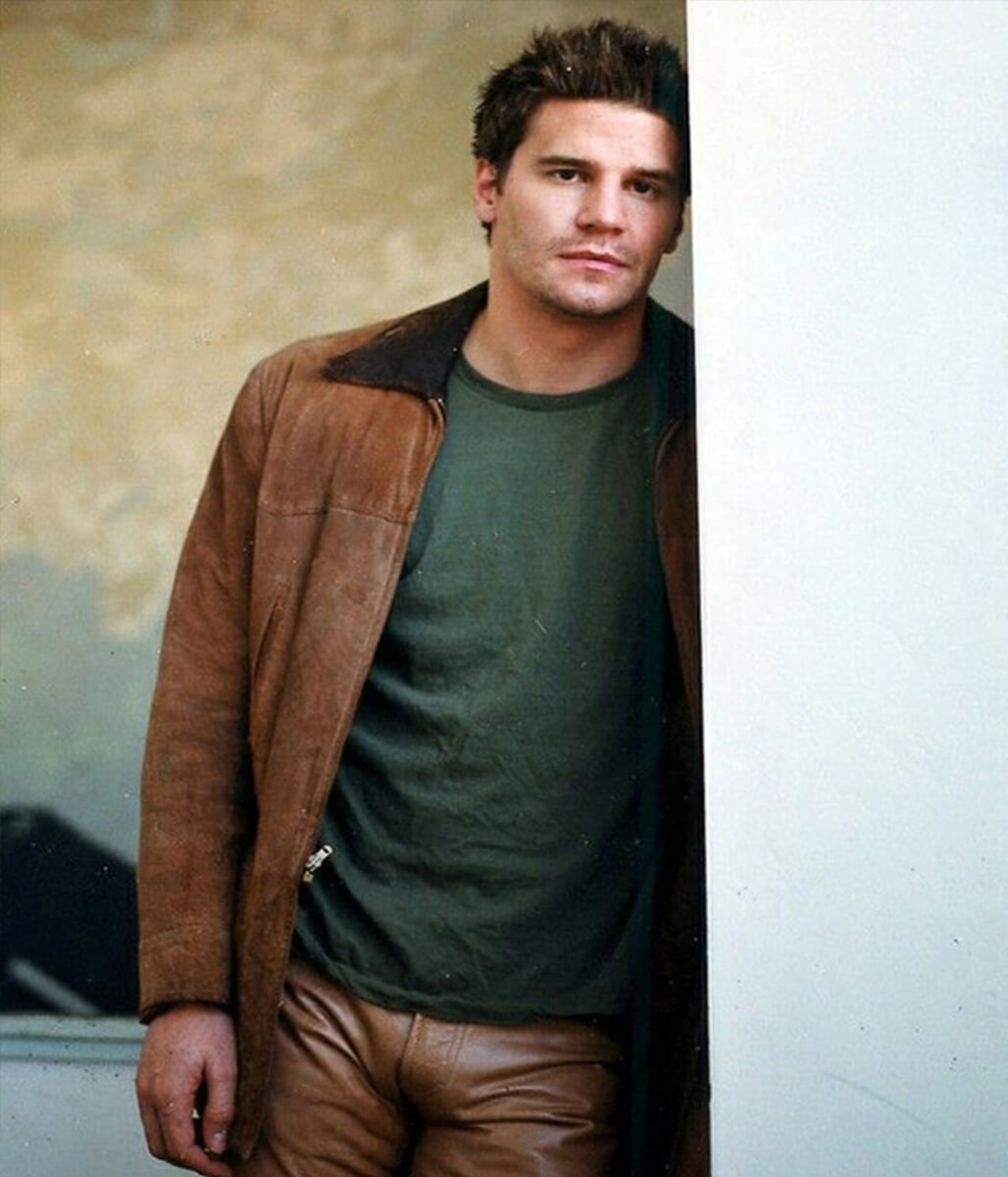 Angel David Boreanaz Brown Suede Leather Jacket