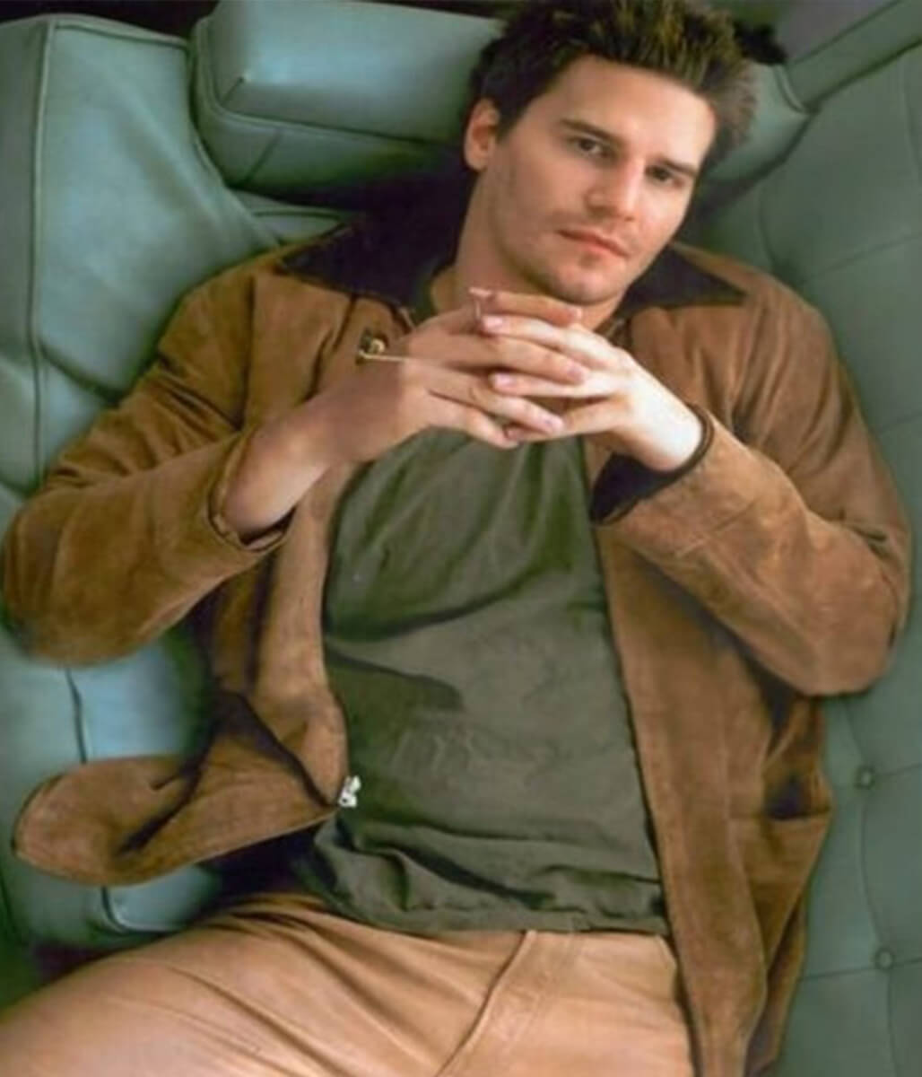 Angel David Boreanaz Brown Suede Leather Jacket