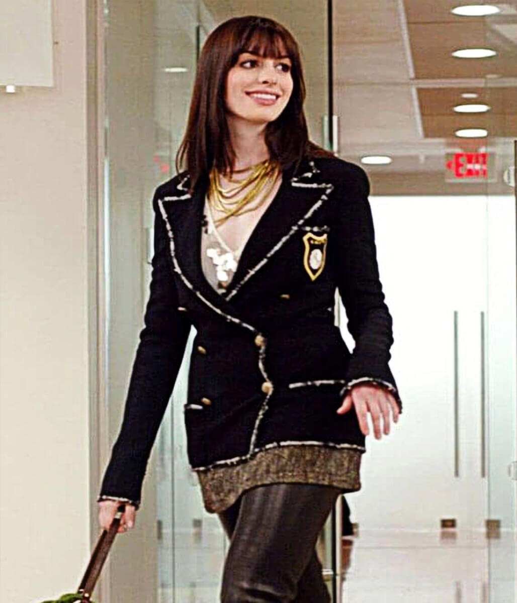 Anne Hathaway Devil Wears Prada 2006 Black Wool Blazer