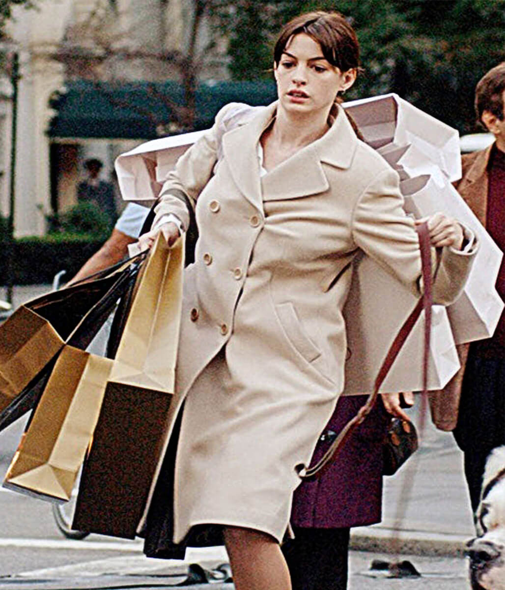 Anne Hathaway The Devil Wears Prada 2 Beige Wool Coat