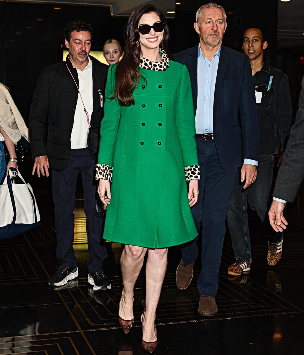 Anne Hathaway The Devil Wears Prada 2006 Green Wool Coat